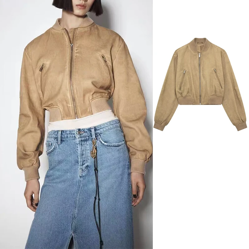 

Куртка женская укороченная с длинным рукавом, на осень