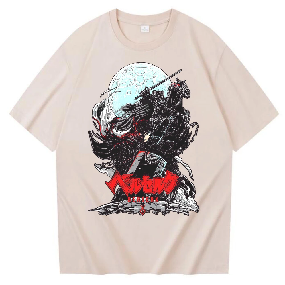 Anime T-Shirts Berserk Guts Fashion Harajuku O-Neck Short Sleeve Man Woman Shirts Fans Gift