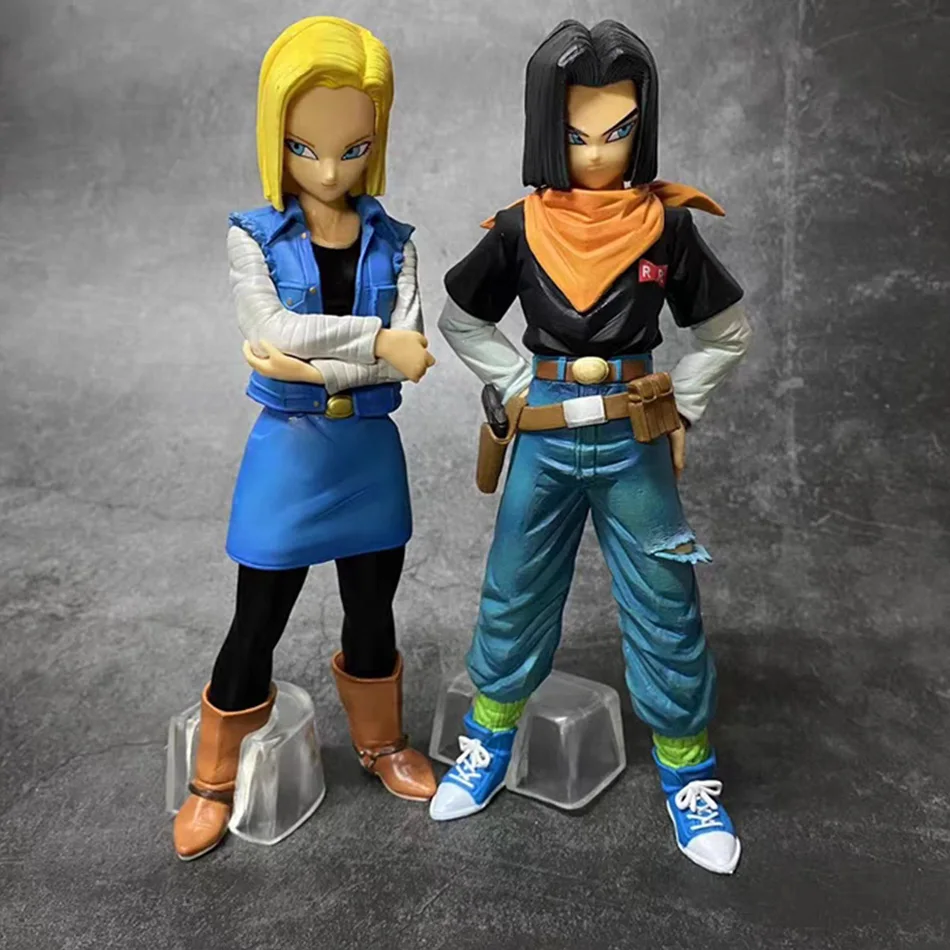Фигурки Dragon Ball Z 24 см Android 17 и 18 ПВХ коллекционные модели унисекс для детей