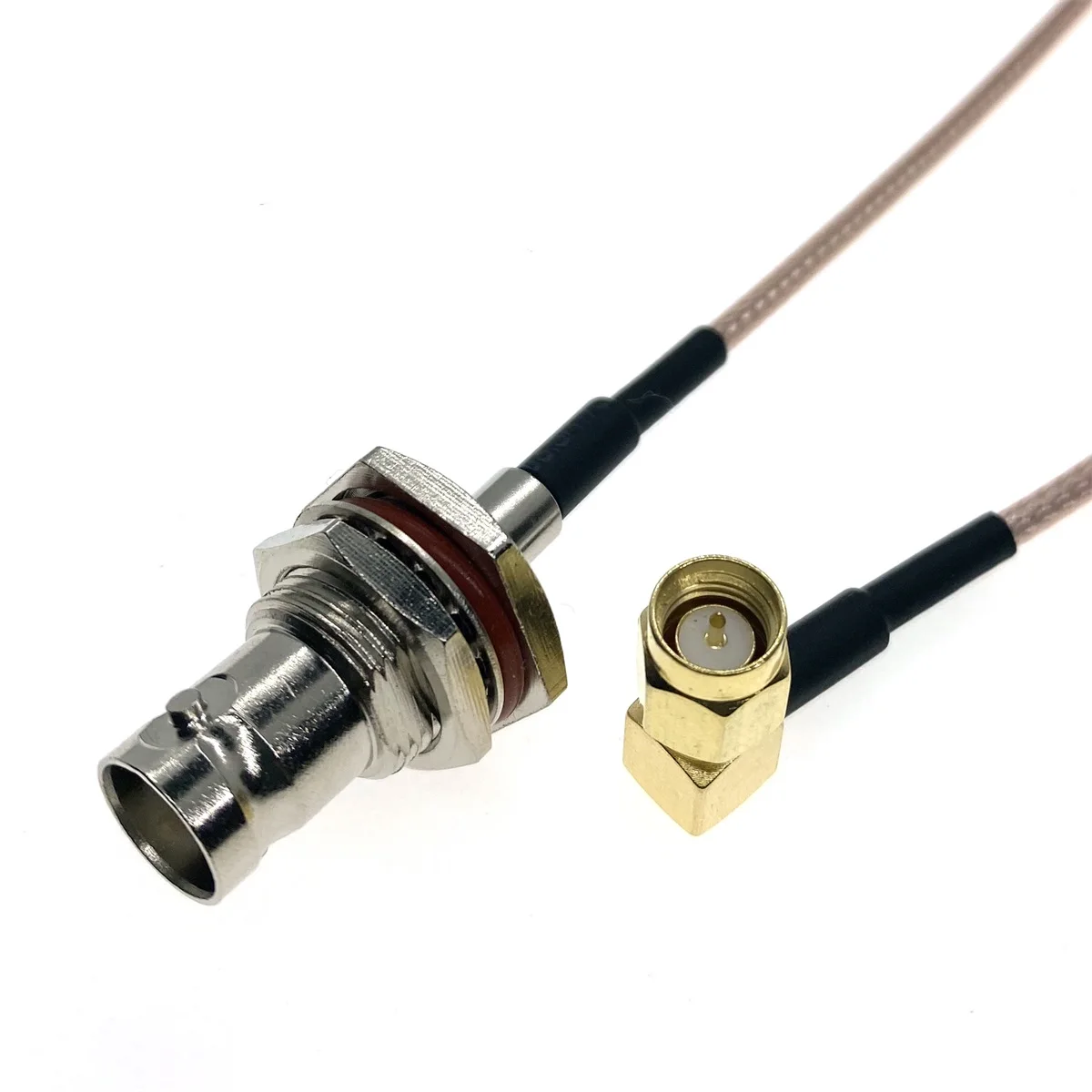 

RG316 SMA MALE Right Angle to BNC Female Jack Bulkhead 50 Ohm RF Coax Extension Cable Pigtail Coaxial