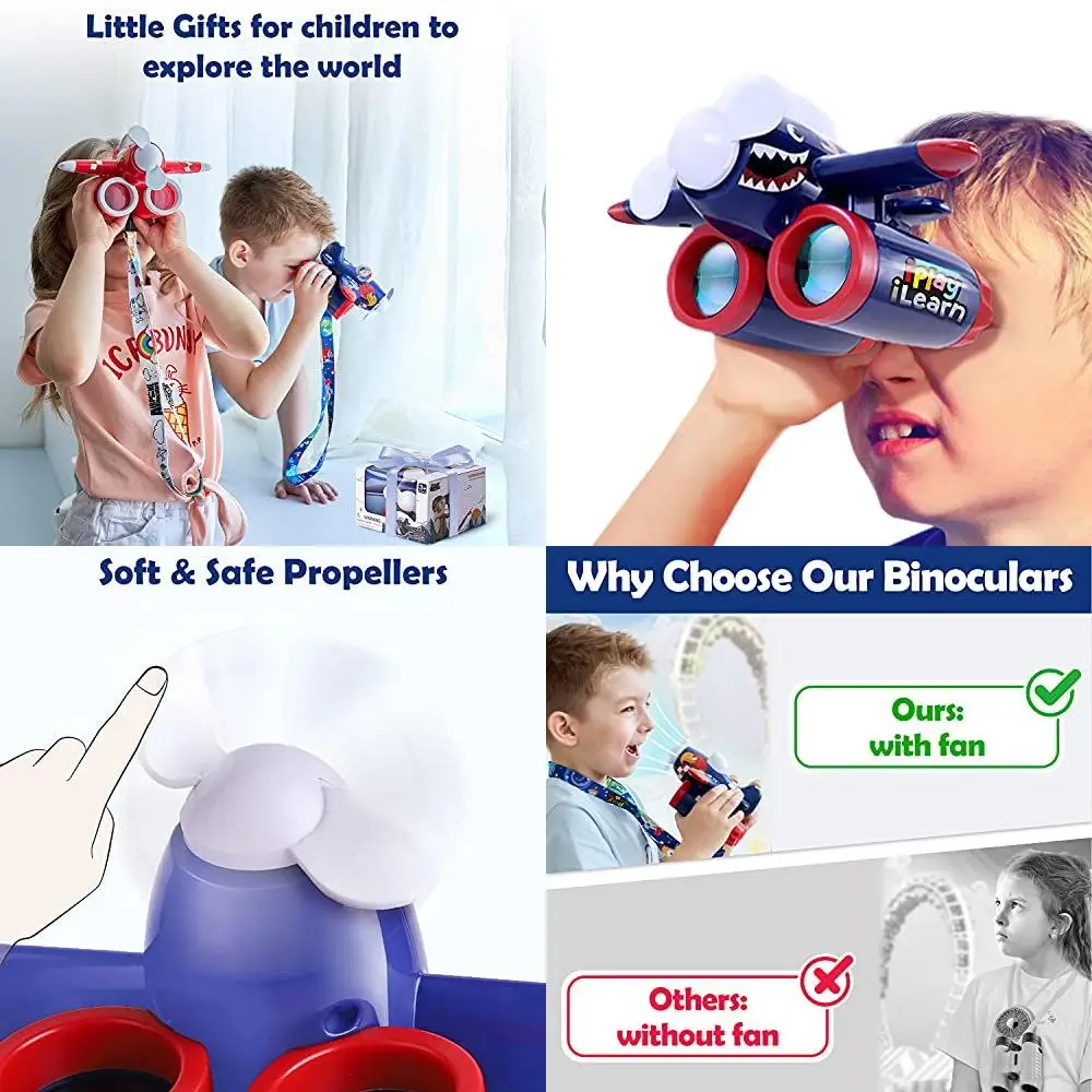 

Gifts New 2 in 1 Amazing Flynocular Airplane Binoculars, Perfect Outdoor Bird Watching Nature Discovery Toys for 3-8 Year Old B