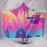 hooded blanket retro vintage geometric abstract eighties nineties hippie festival vintage nostalgic festival colorful thr