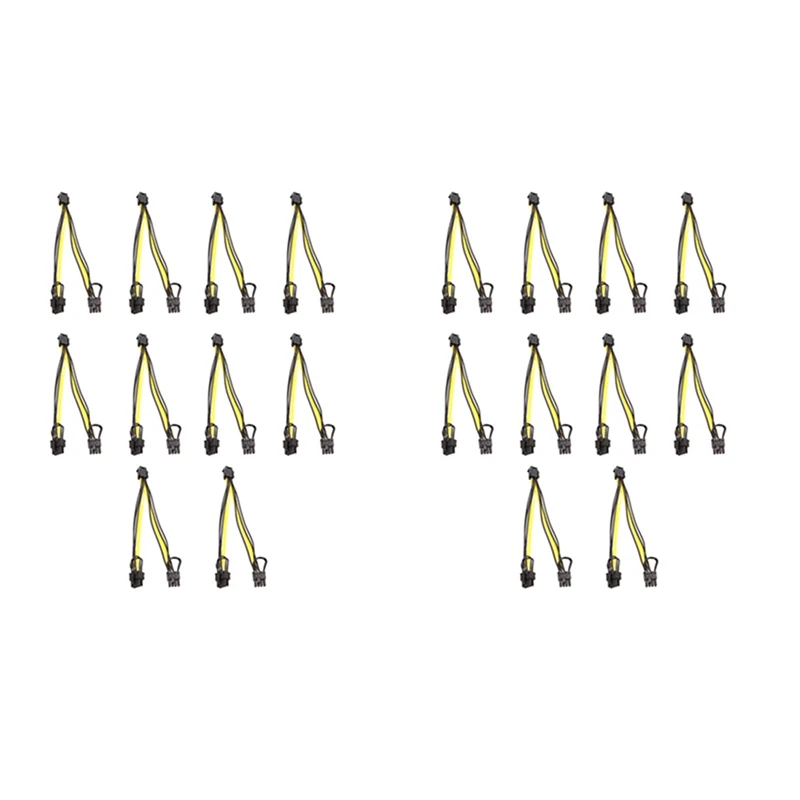 

20 шт. PCI-E PCIE 8P Female к Dual 8Pin 6 + 2P Male GPU изображение видеокарты кабель-удлинитель для майнинга провод 18AWG