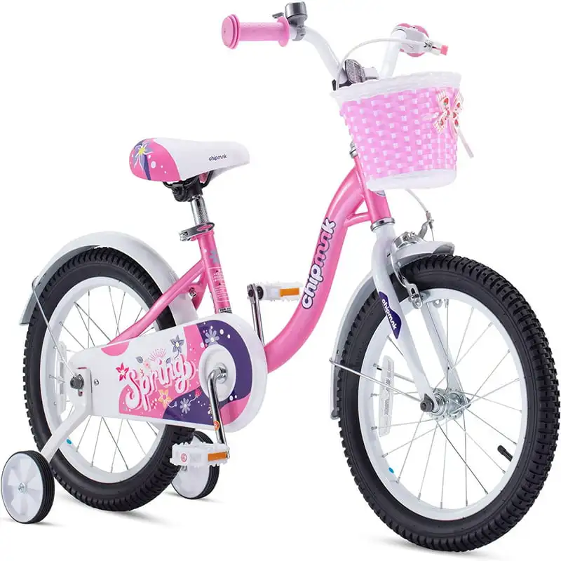 

Bike Girls 18 Inch Bicycle with Basket Kickstand Options Pink