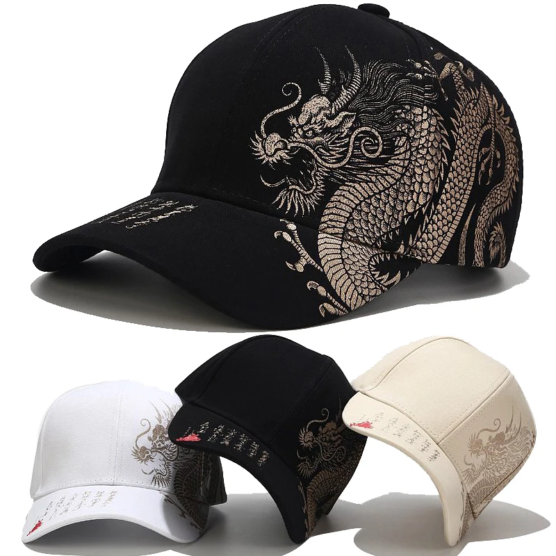 

Hip Hop Baseball Caps Men's Brand Designer Printing Chinese Dragon Totem Belief Men's Baseball Caps Women's Summer Snapback Hat
