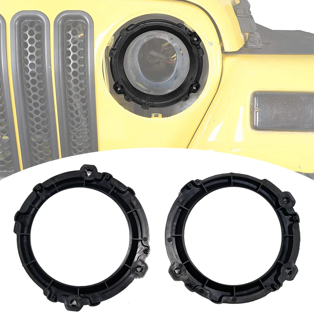 

7" Headlight Mount Bracket For Wrangler TJ 1997-2006 Round Headlamp Install Support Mounting Ring Trim Bracket