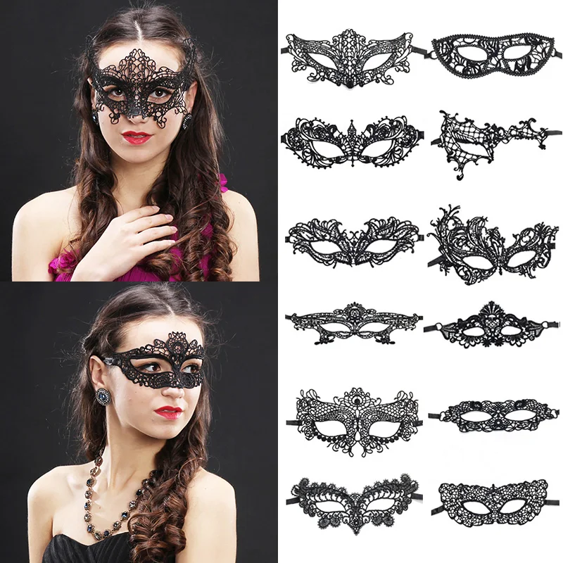 

Lace Eye Mask Sexy Lady Hollow Lace Masquerade Face Mask Cosplay Prom Party Props Halloween Nightclub Fancy Dress Costume