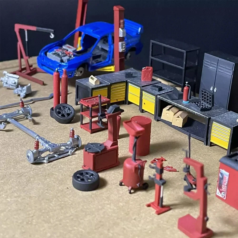 1:64 аксессуары для инструментов ремонта автомобилей игровая одинаковая модель