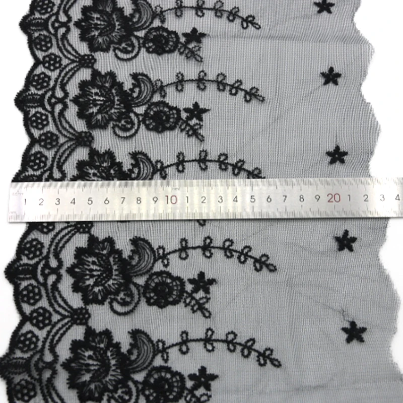 (1 ярд/упаковка) 23 см Изысканная вышитая сетка кружевная ткань аксессуары кружева