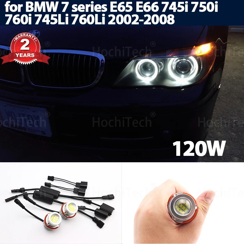 

120W Error Free LED Angel Eyes Marker Lights Bulbs for BMW 7 series E65 E66 745i 750i 760i 745Li 760Li 2002-2008 Accessories