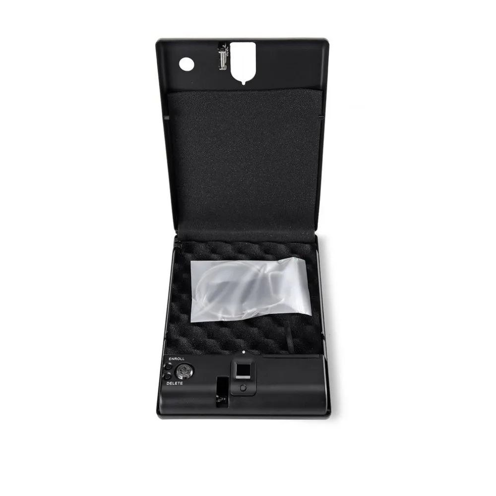 Biometric Fingerprint Safe Box Solid Steel Security Gun Key Valuables Jewelry Box Protable Security Biometric Fingerprint Box enlarge
