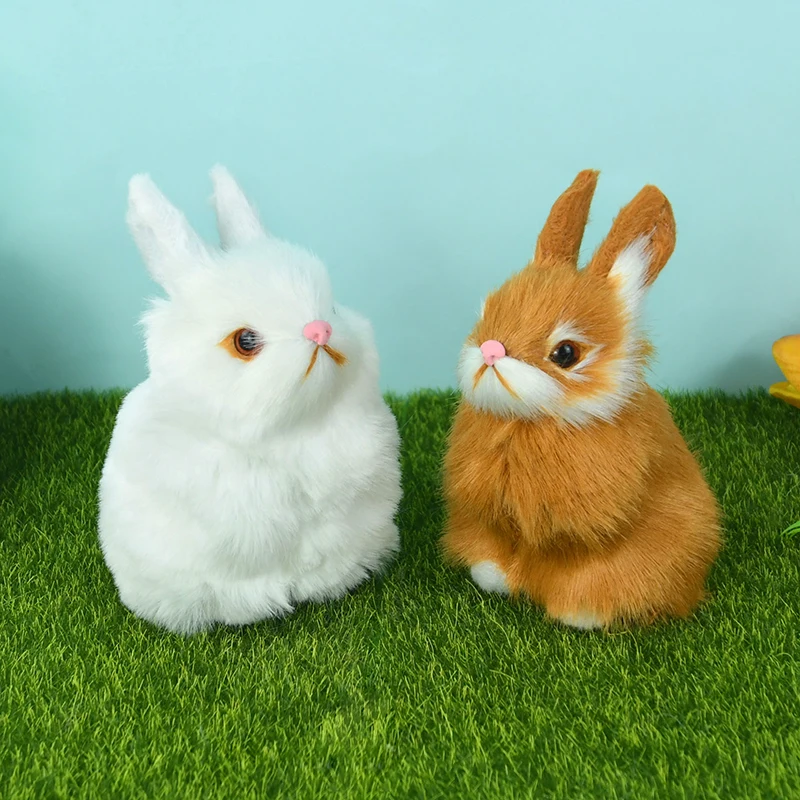 Искусственная трава из искусственного меха фигурки кроликов настольное