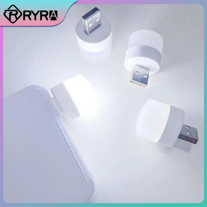 

2/4/5PCS Mini Led Desk Lamp Bulb Usb Night Light Rechargeable Small Round Reading Book Lights Power Bank Charging Desk
