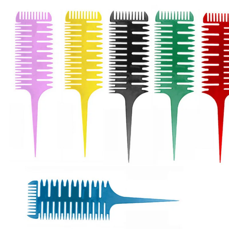 

Barber Salon Style Haircut Comb With Tail Fish Bone Shape Colorful Women Updo Big Tooth Comb Hair Dyeing Tool