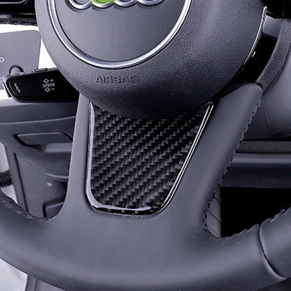 

Car Steering Wheel Sticker Decor Real Carbon Fiber Epoxy Decoration For Audi A4 B9 2017-2023 A5 A3 Car Interior Accessories