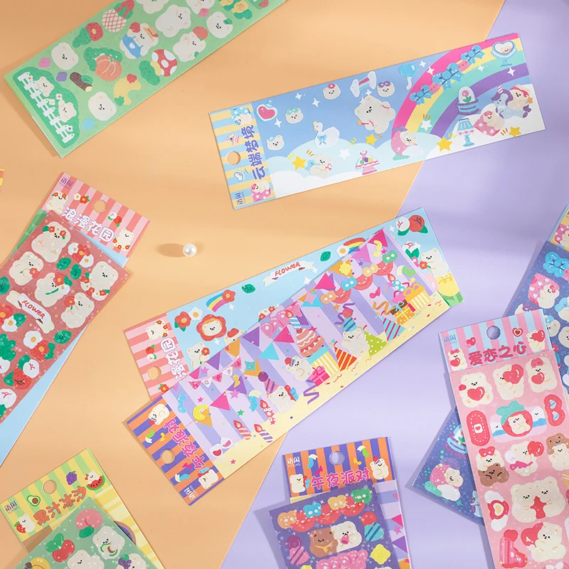 

Kawaii Little наклейки "Медведь", светоотражающая звезда, фотоальбом для скрапбукинга