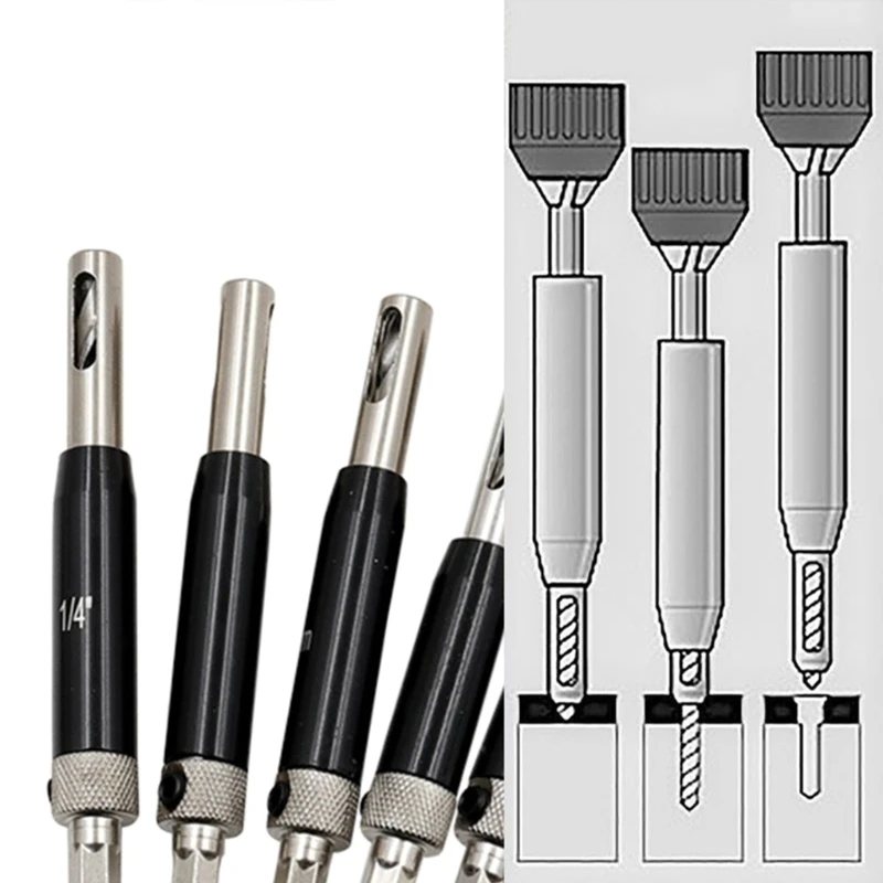 

Durable Self Centering Change Door Hinge Drill Bit Set with 1Hex Key Drill Bits 5/64” 7/64” 9/64” 11/64” 1/4” 13/64” 5mm