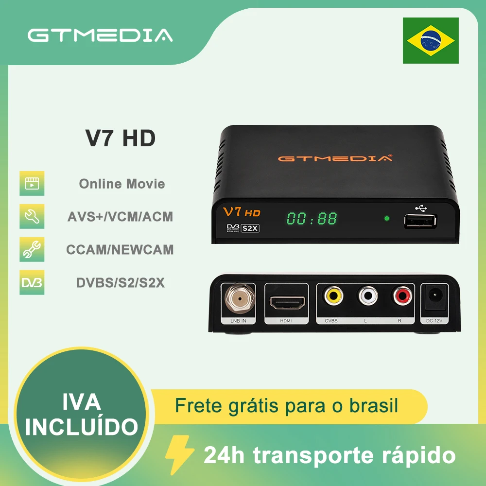 

FTA 1080P GTMEDIA V7HD DVB-S2X с USB WIFI цифровой приемник обновление спутниковый приемник Цифровое ТВ декодирование для нового программного обеспечения
