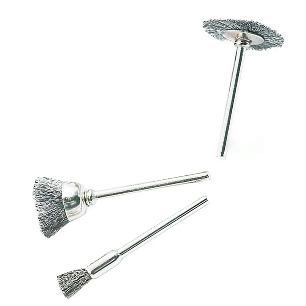 

New Silver Wire Brush Power Tool 3Pcs/Set Brushes Polishing Rust Removal Stainless Steel Steel Brush Wire Wheel