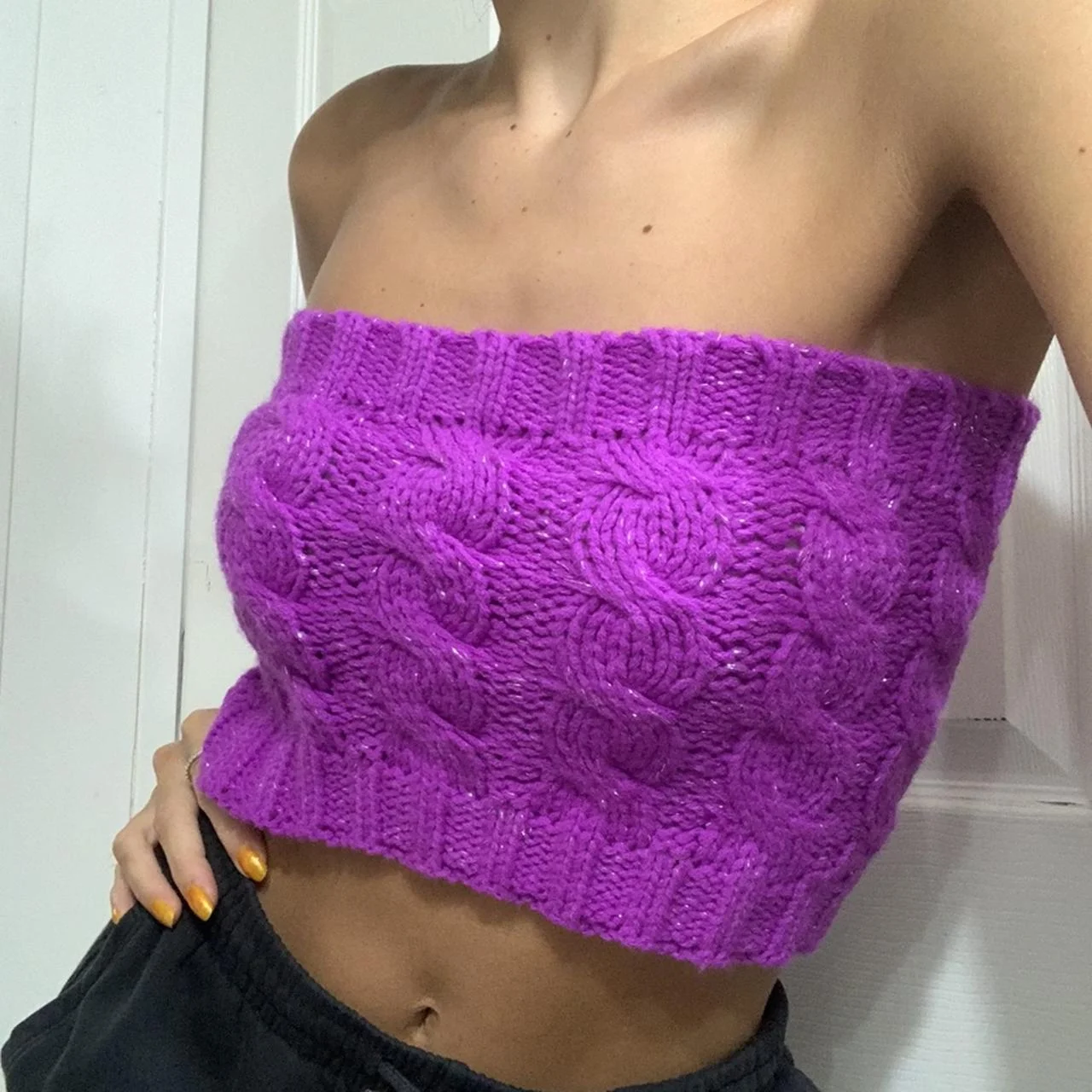 

New Fashion Womens Knit Strapless Tube Tops Solid Color Ribbed Bandeau Summer Crop Tops Slim Vest Skin Friendly Hot Sale S M L