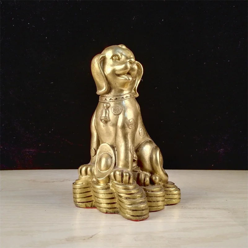 

China Feng Shui Brass Statues -Sculptures -Collection Lucky Zodiac Dogstatues Furniture Office Handicraft Ornaments