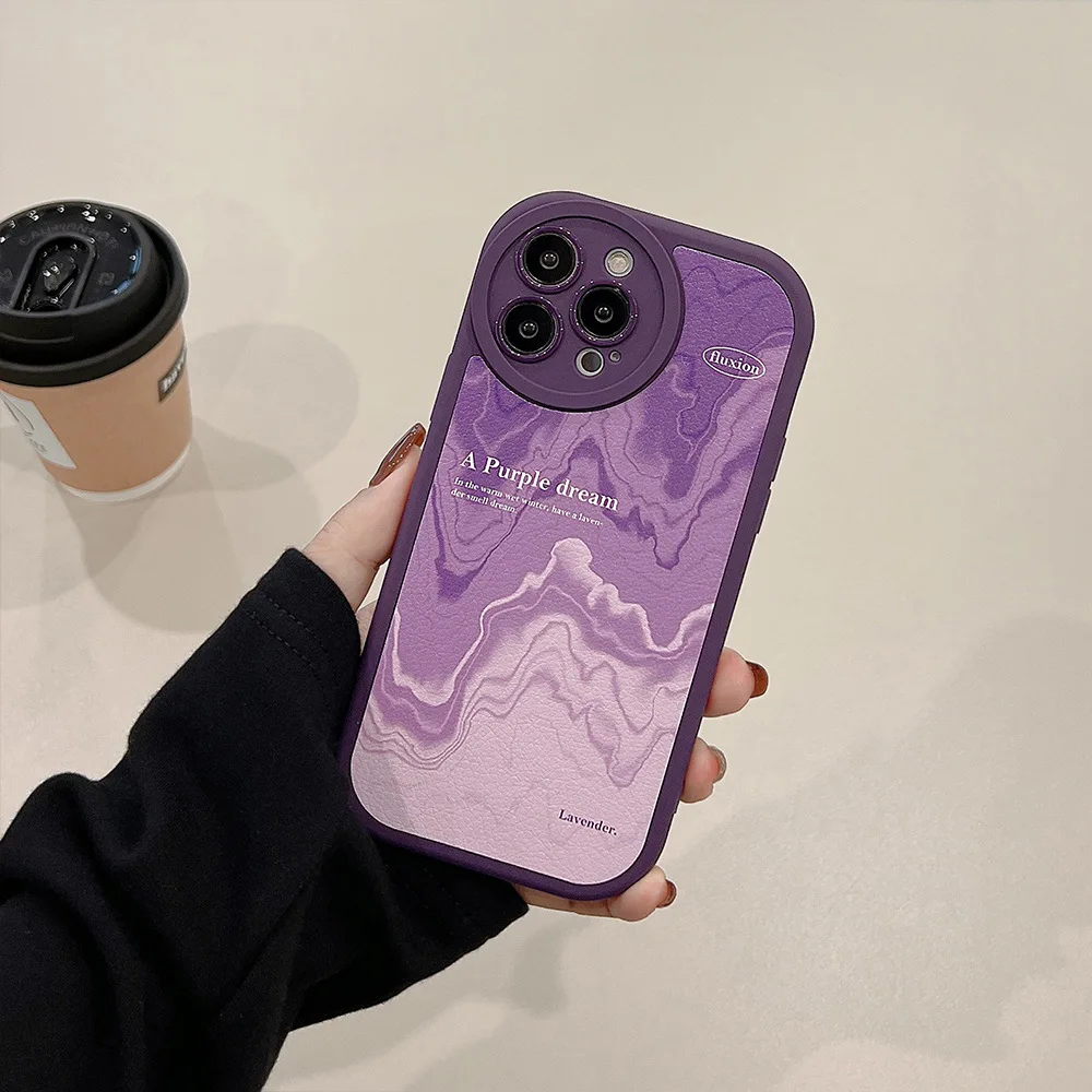 Retro Wave Ripple Purple Dream Fantasy Art Phone Case For IPhone 14 13 11 12 Pro Max Xr Mini Xs Max 14 Plus Case Cute Soft Cover