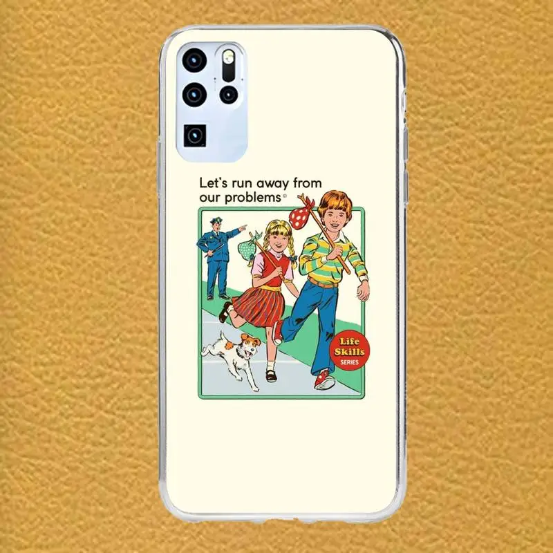Чехол для телефона в стиле ретро Huawei P40 Y9 Y7 P20 P30 Y6 Y5 8s 8x10 10i Psmartz nova 6se E3 Pro прозрачный