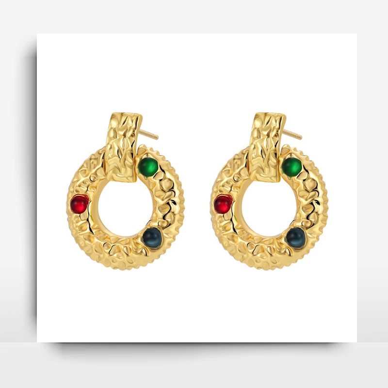 

Euramerican Fashion Light Luxury Earring for Women's Temperament Medieval Earring S925 Silver Needle Personality Vintage Jewelry