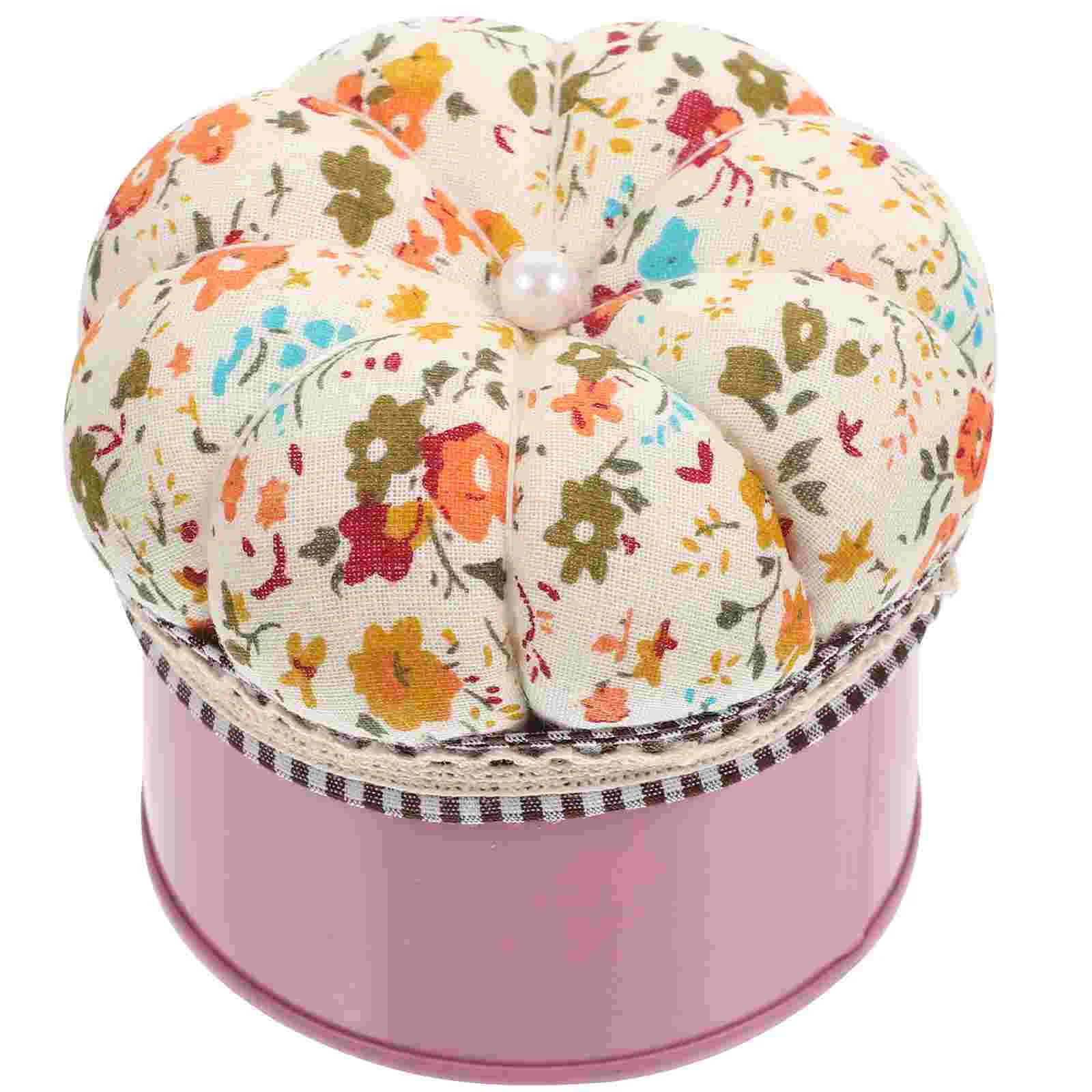 

Small Portable Gift Convenient Fabric Chalk Sewing Pin Box Wrist Pin Cushions For Sewing for Sewing Stitching