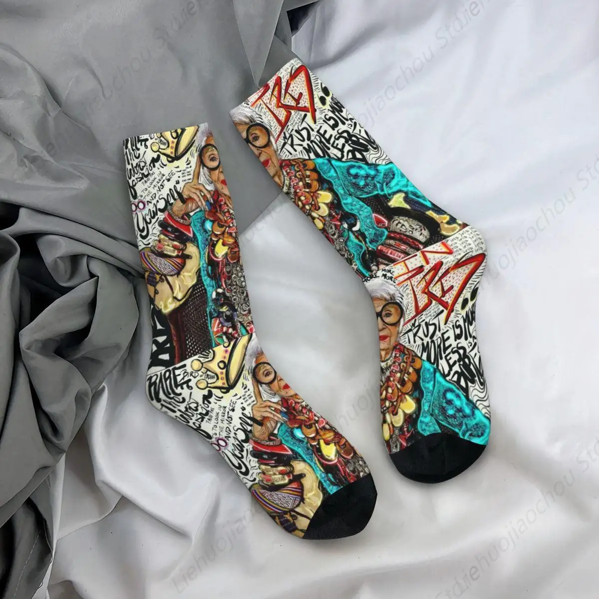 Зимние теплые крутые женские и мужские носки Iris Apfel America Music дышащие спортивные