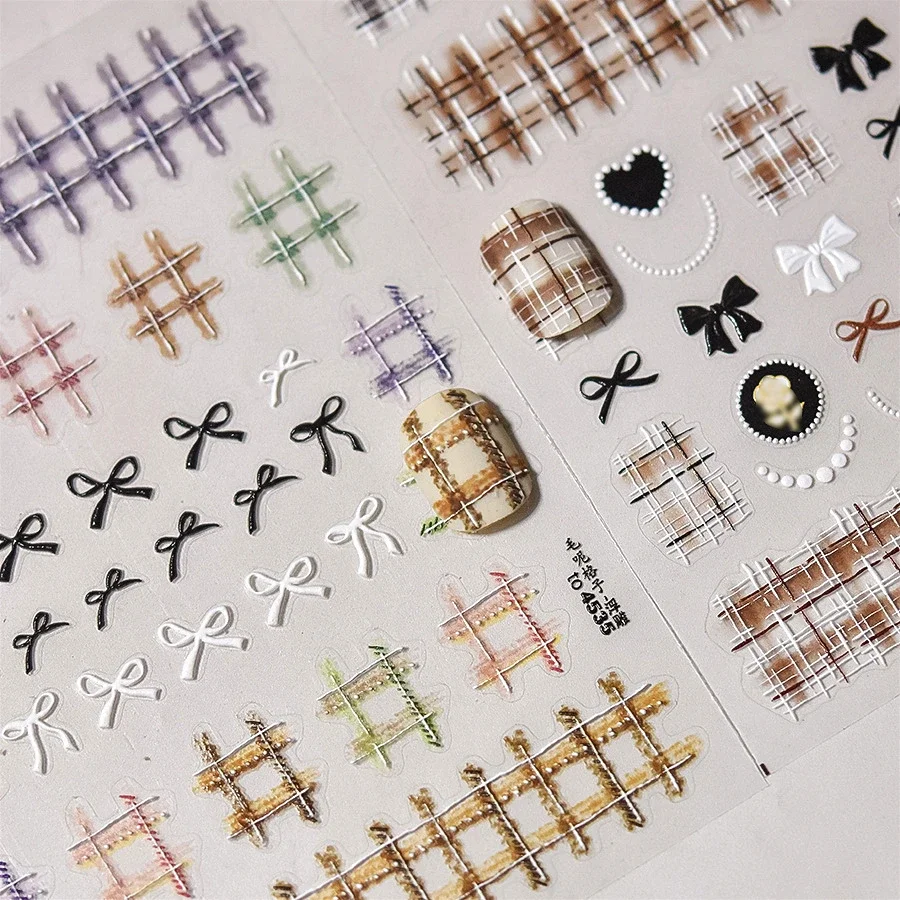 Шикарные шерстяные клетчатые Рельефные ленты в клетку с рисунком сердца розы