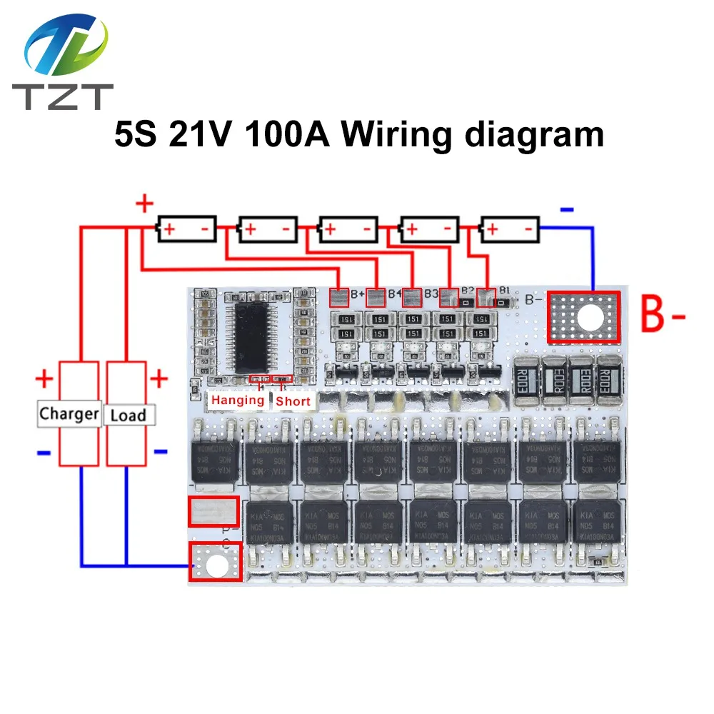 3s/4s/5s Bms 12v 16.8v 21v 100a Li-ion Lmo Ternary Lithium Battery Protection Circuit Board Li-polymer Balance Charging Module