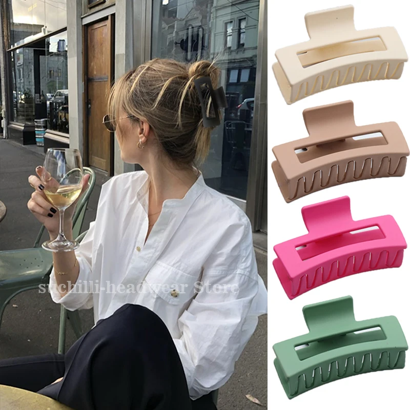

26 Color Matte Hair Clip Women Solid Color Hair Claw Big Crab Hair Clips for Girls Hairpins Barrette Hair Accessory Headwear