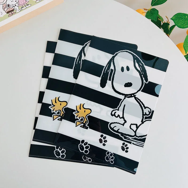 Пластиковая L-образная папка Snoopy милый мультяшный студенческий бумажный зажим