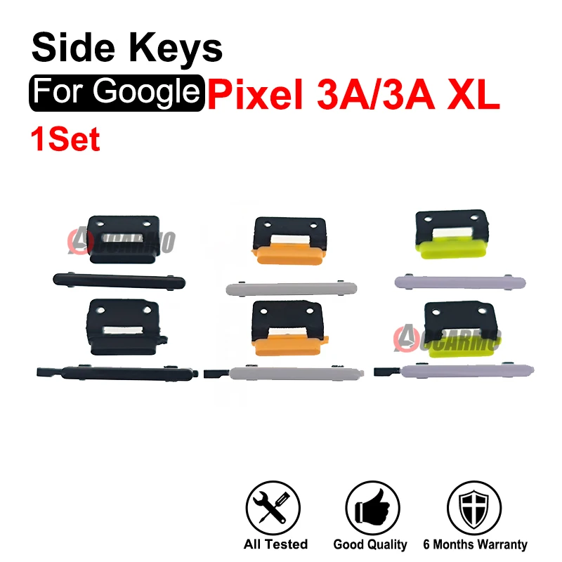 Боковые кнопки для Google Pixel 3A XL 3AXL кнопки включения/выключения питания, запасные части, черный, белый, фиолетовый