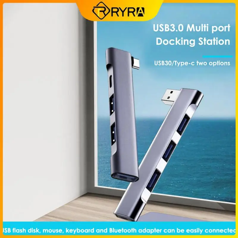 

RYRA 4 IN 1 USB-C HUB Universal Compact Mini USB2.0＆USB3.0 Docking Station PD High Speed USB Hub For Pc Computer Accessories