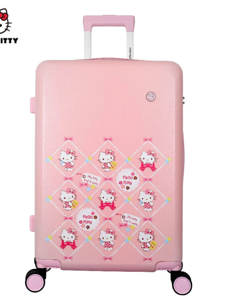 Hellokitty20-Inch Luggage Student 24-Inch Trolley Case Pink Suitcase Large Capacity Lightweight Sanrio business travel cute