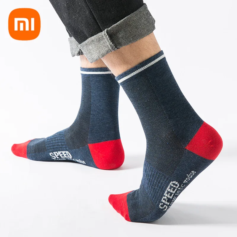

7 pcs Xiaomi New High Quality Men's Cotton Socks Breathable Sweat-absorbent Antibacterial Autumn And Winter Sports Tube Socks