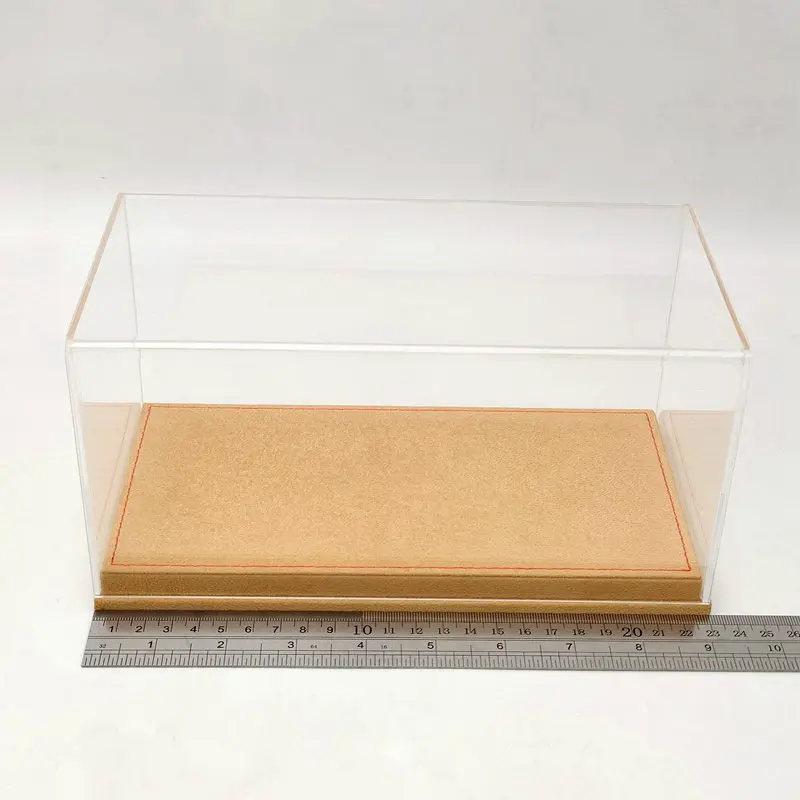 Thicken Acrylic Case Display Box Transparent Dustproof Storage Models Car Premium Base Brown Flannel Gifts Boxes 23cm |