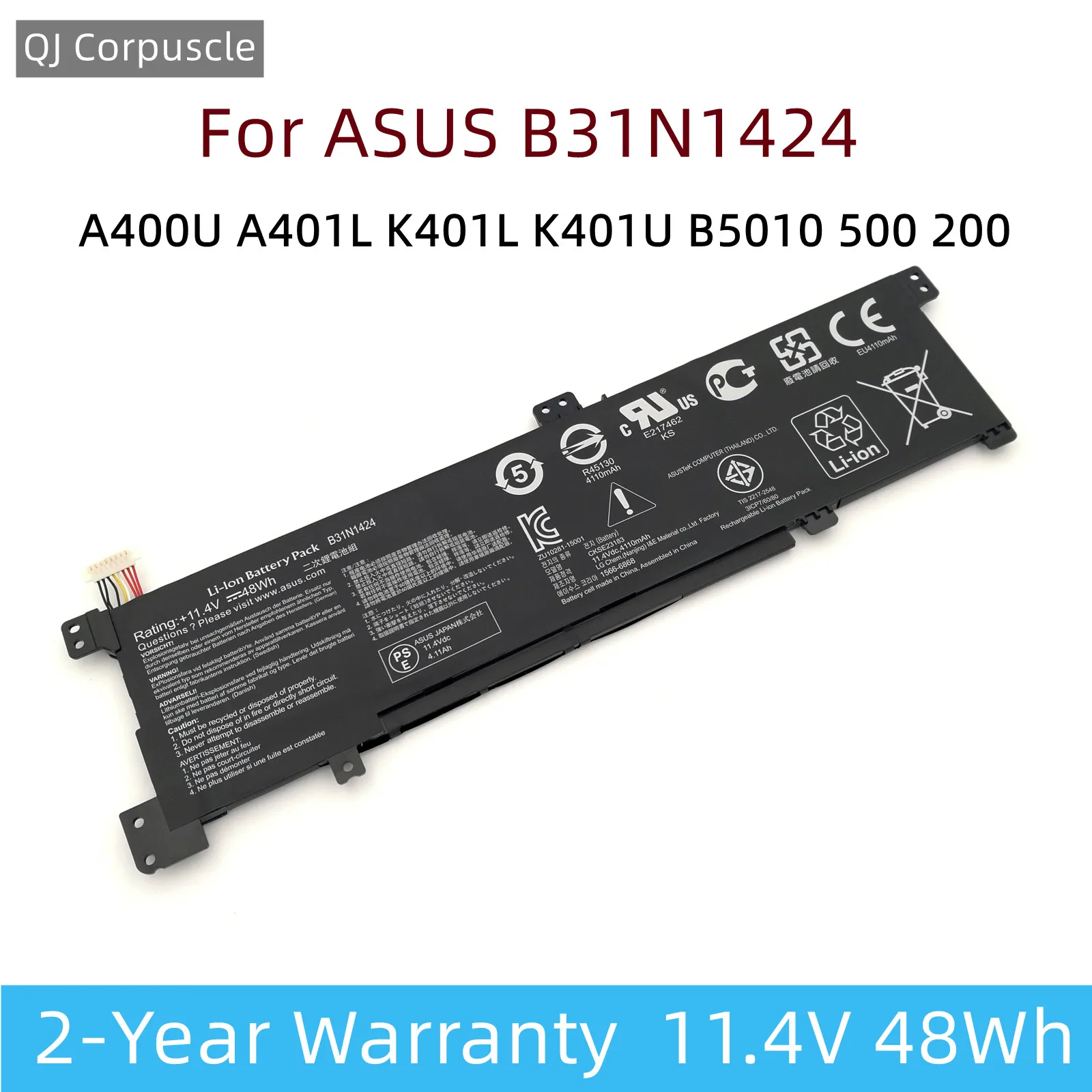 Оригинальный B31N1424 Аккумулятор для ноутбука ASUS A400U A401L K401L K401U B5010 500 200 K401LB5010 K401LB5500