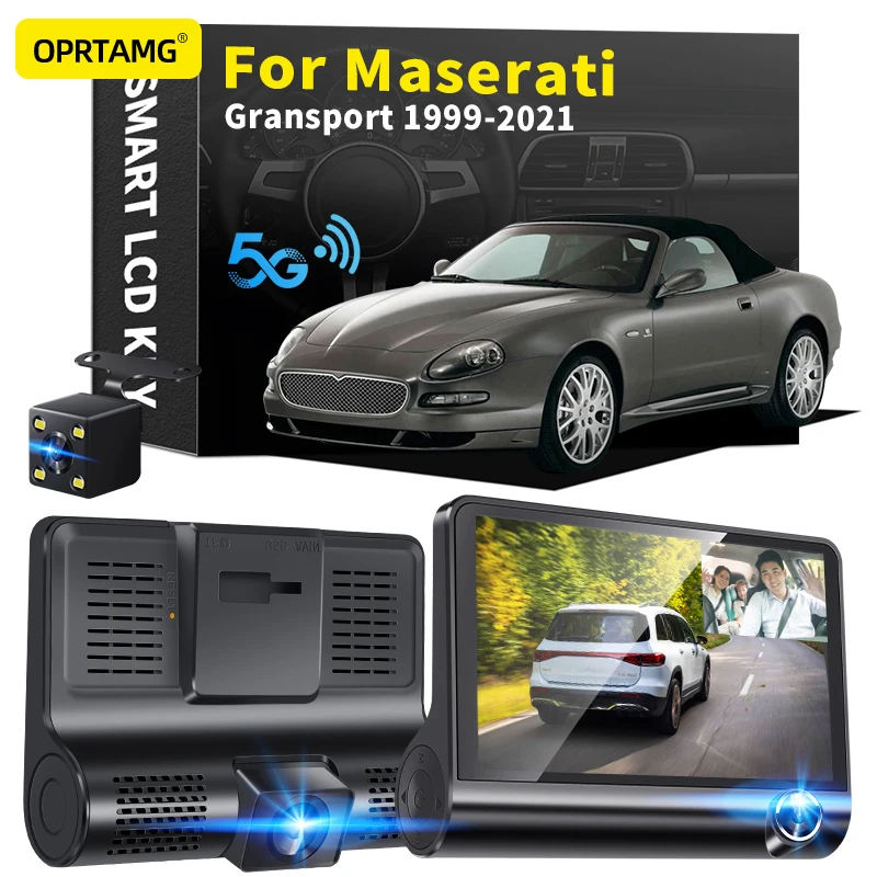 

OPRTAMG Dash Cam Car DVR 3 Cameras Lens 4.0 Inch 1080P dashcam For Maserati Gransport 1994 1996 1998 2000 2001 2008-2021 2022