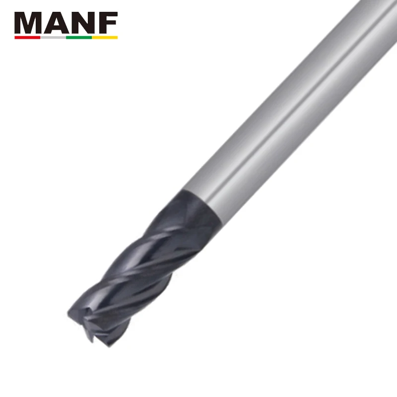 

MANF 4Flute HRC50 1R0.2-12R3.0 Square Round Nose Milling Cutter Tungsten Carbide Naco-Coated TiAIN End mill For Mold Industry