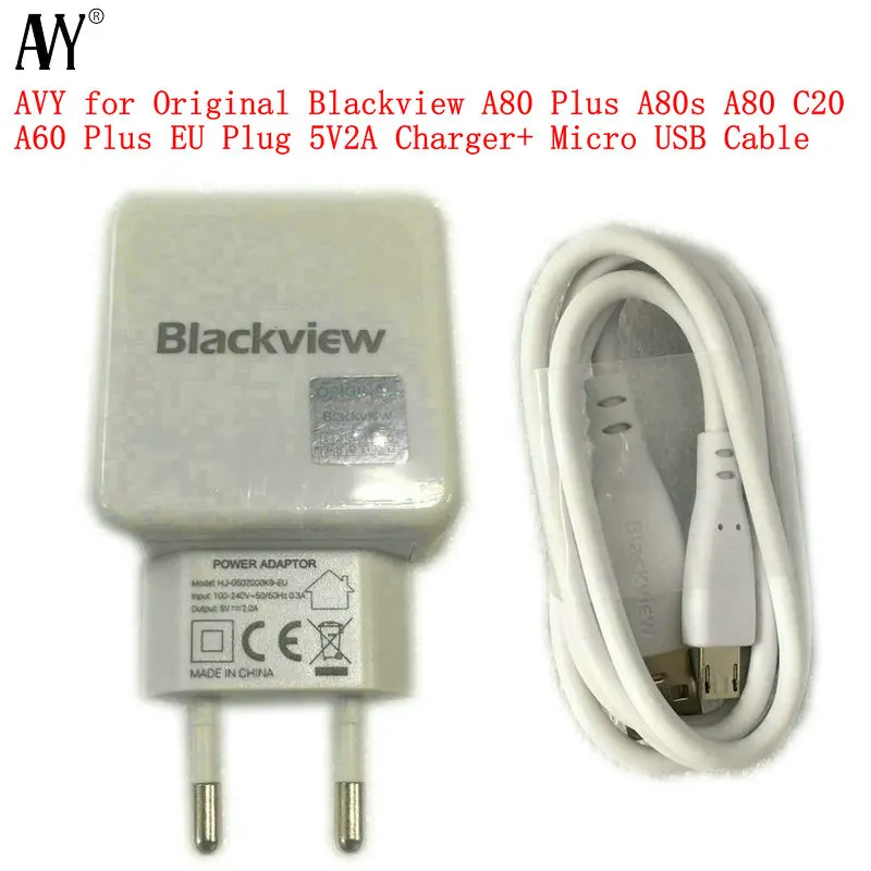 

10W Charger For Blackview A80s A80 C60 C20 A60 Plus A55 Pro Original EU Plug Travel Charger Connector Micro USB Cable