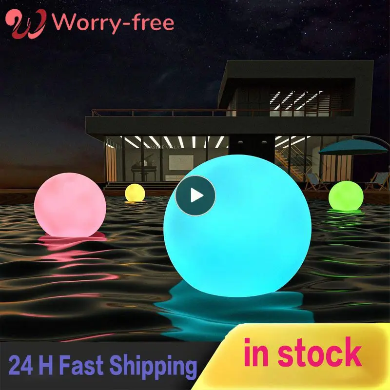 

Led Water Drift Light Waterproof 4w Hanging Light Rgb Color Leakproof Inflatable Ball Light Garden Decoration Glowing 34cm