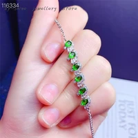 new 925 silver inlaid natural diopside bracelet seiko crafted light luxury jewelry customizable