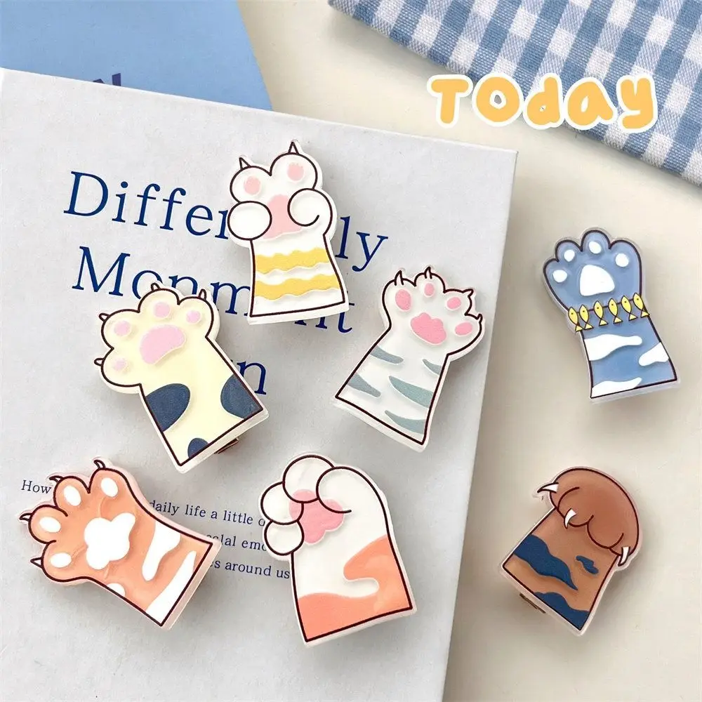 

Cat Paw Hair Clip Children Hairpin Korean Style Stripe Fish Animal Paw Hair Clip Cartoon Barrettes Hair Side Clip