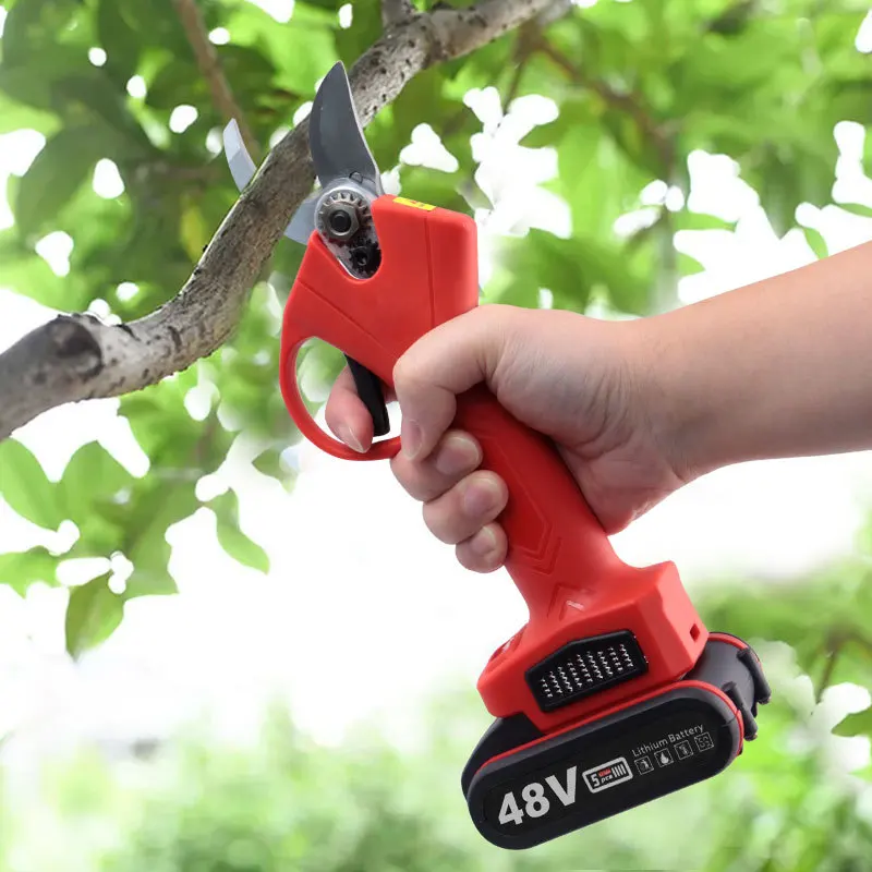 21V 4 Gear Cordless Pruner Shear Efficient Fruit Tree Bonsai Pruning Electric Tree Branches Cutter Compatible Makita 21V Battery