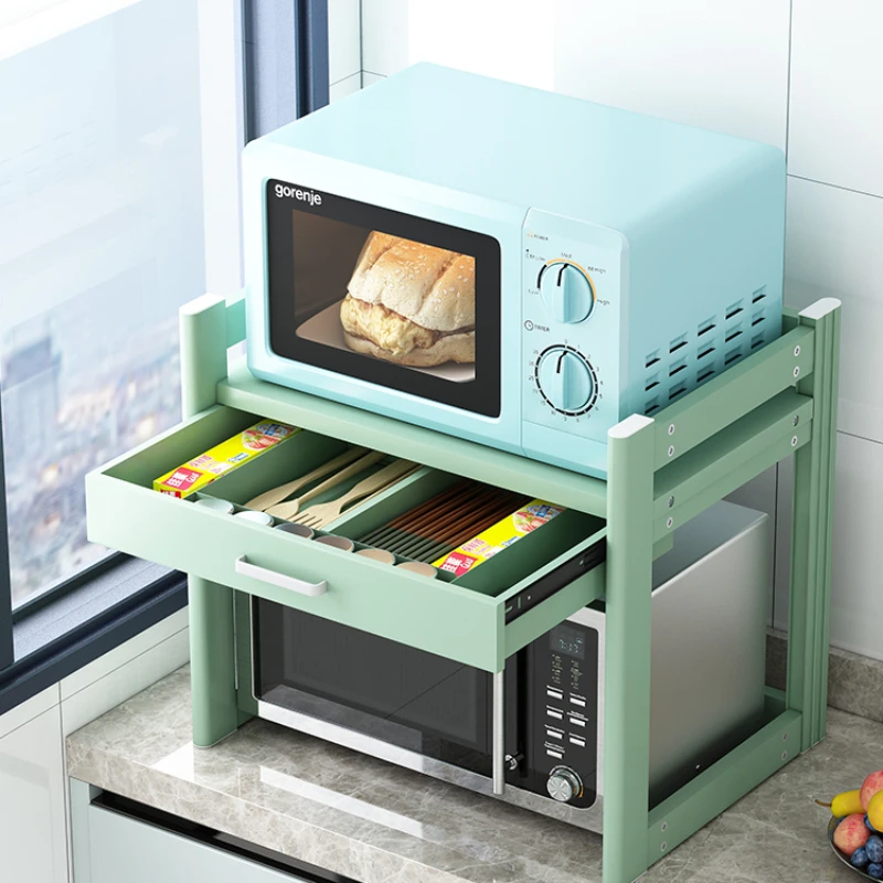 

Double-Layer Storage Organizer Microwave Oven Large Kitchen