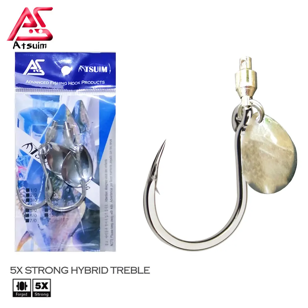 

AS 2 Sets Barbed Jigs Sequin Hooks Stainless Steel Assist Lure Fishing Slow Fast Jigging Strong Strength Carbon Hook Tackle