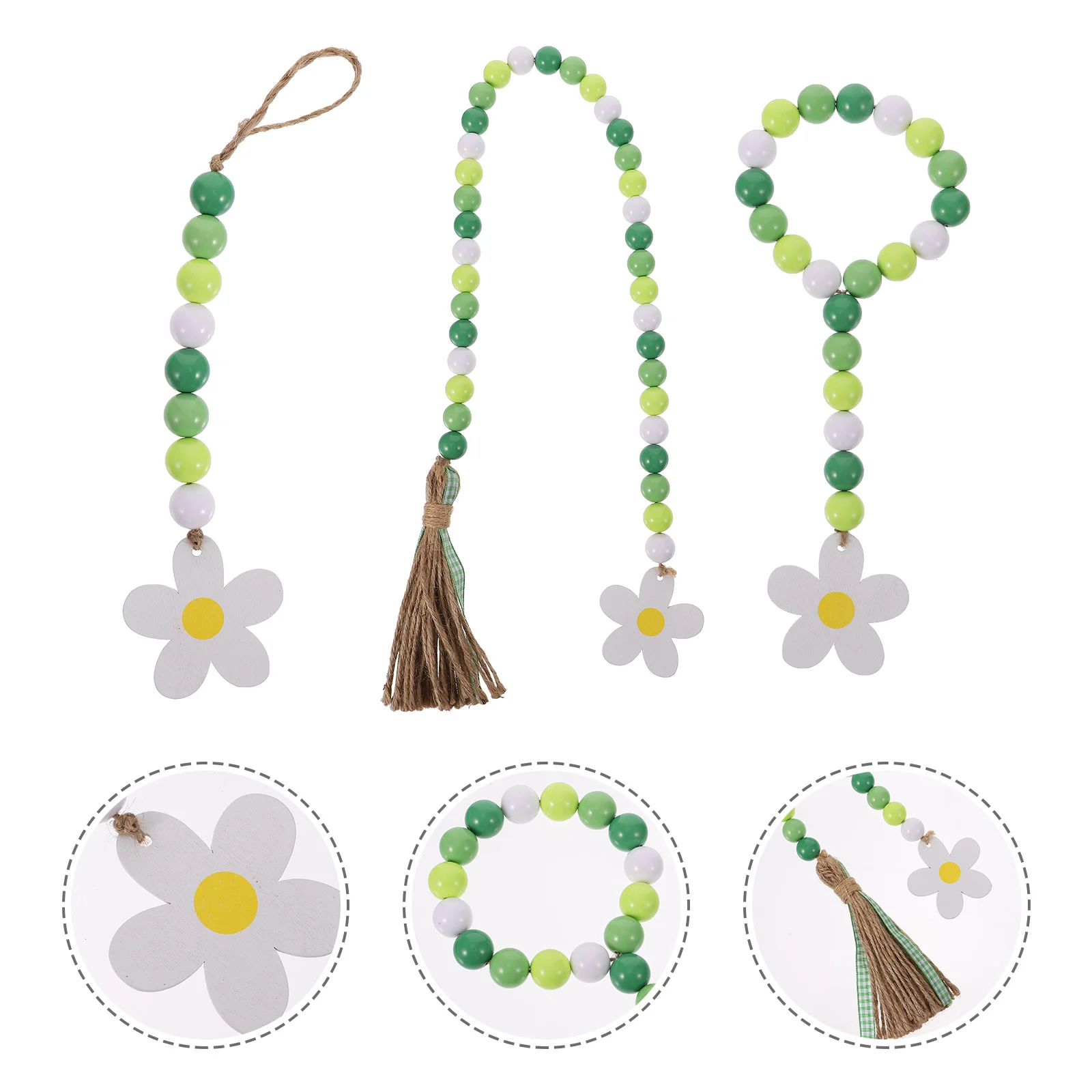 

1 Set 3 Pcs Easter Decors Colorful Acrylic Bead Garlands Tassel Decors (Assorted Color)